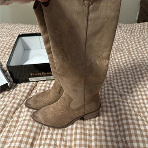 Pierre Dumas Tan Knee-High Boots